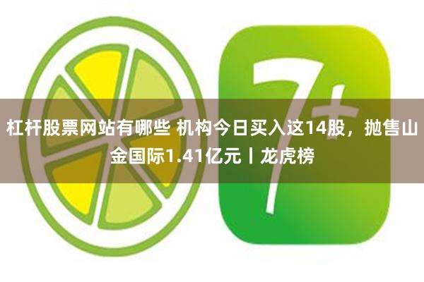 杠杆股票网站有哪些 机构今日买入这14股，抛售山金国际1.41亿元丨龙虎榜