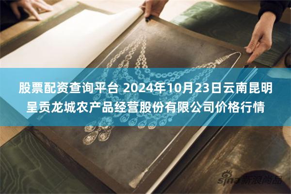 股票配资查询平台 2024年10月23日云南昆明呈贡龙城农产品经营股份有限公司价格行情