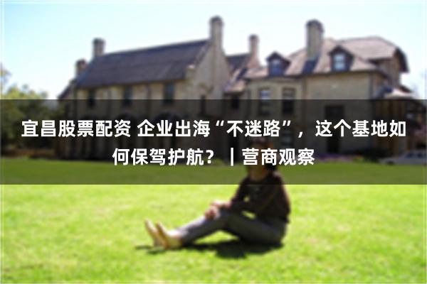 宜昌股票配资 企业出海“不迷路”，这个基地如何保驾护航？｜营商观察